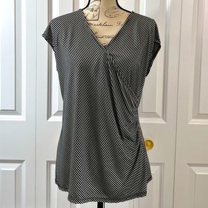 Black & white striped blouse